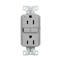 Product Image of Slim Afci Receptacle, Visual Trip Indicator Light, 15A, 125 V, Afci, Gray, Pvc, 2-Pole 3-Wire, TRAF15GY