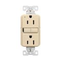 Product Image of Slim Afci Receptacle, Visual Trip Indicator Light, 15A, 125 V, Afci, Ivory, Pvc, 2-Pole 3-Wire, TRAF15V