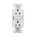 Product Image of Slim Afci Receptacle, Visual Trip Indicator Light, 15A, 125 V, Afci, White, Pvc, 2-Pole 3-Wire, TRAF15W