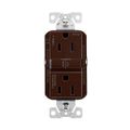 Product Image of Slim Afgf Receptacle, Self-Test, #14 -10 Awg 15A 125V, Afgf, Brown, 2-Pole 3-Wire, TRAG15B