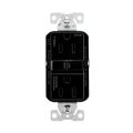 Product Image of Slim Afgf Receptacle, Self-Test, #14 -10 Awg 15A 125V, Afgf, Black, 2-Pole 3-Wire, TRAG15BK