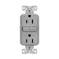 Product Image of Slim Afgf Receptacle, Self-Test, #14 -10 Awg 15A 125V, Afgf, Gray, 2-Pole 3-Wire, TRAG15GY