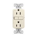 Product Image of Slim Afgf Receptacle, Self-Test, #14 -10 Awg 15A 125V, Afgf, Light Almond, 2-Pole 3-Wire, TRAG15LA