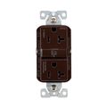 Product Image of Slim Afgf Receptacle, Self-Test, #14 -10 Awg 20A 125V, Afgf, Brown, 5-20R, 2-Pole 3-Wire, TRAG20B