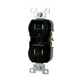 Product Image of Commercial Duplex Receptacle, #14-10 Awg 15A 125V, Back & Side, Black, Pvc Body, TRBR15BKBXSP
