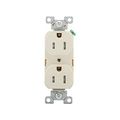Product Image of Commercial Duplex Receptacle, #14-10 Awg 15A 125V, Back & Side, Light Almond, Pvc Body, TRBR15LABXSP