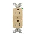 Product Image of Commercial Duplex Receptacle, #14-10 Awg 15A 125V, Back & Side, Ivory, Pvc Body, TRBR15V-BXSP