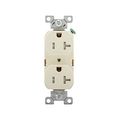 Product Image of Commercial Duplex Receptacle, #14-10 Awg 20A 125V, Back & Side, Almond, Pvc Body, 5-20R, TRBR20A-BXSP