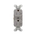 Product Image of Commercial Duplex Receptacle, #14-10 Awg 20A 125V, Back & Side, Gray, Pvc Body, 5-20R, TRBR20GYBXSP
