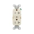 Product Image of Commercial Duplex Receptacle, #14-10 Awg 20A 125V, Back & Side, Light Almond, Pvc Body, 5-20R, TRBR20LABXSP