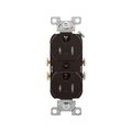 Product Image of Commercial Duplex Receptacle, #14-10 Awg 15A 125V, SideWire, Brown, Pvc Body, TRCR15B