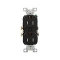 Product Image of Commercial Duplex Receptacle, #14-10 Awg 15A 125V, SideWire, Black, Pvc Body, TRCR15BK