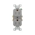 Product Image of Commercial Duplex Receptacle, #14-10 Awg 15A 125V, SideWire, Gray, Pvc Body, TRCR15GY