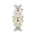 Product Image of Commercial Duplex Receptacle, #14-10 Awg 15A 125V, SideWire, Light Almond, Pvc Body, TRCR15LA