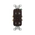 Product Image of Commercial Duplex Receptacle, #14-10 Awg 20A 125V, SideWire, Brown, Pvc Body, 5-20R, TRCR20B