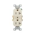 Product Image of Commercial Duplex Receptacle, #14-10 Awg 20A 125V, SideWire, Light Almond, Pvc Body, 5-20R, TRCR20LA