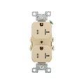 Product Image of Commercial Duplex Receptacle, #14-10 Awg 20A 125V, SideWire, Ivory, Pvc Body, 5-20R, TRCR20V