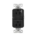 Product Image of Tamper-Resistant, Controlled, Self-Test Gfci, 15A, 125V, Black, Slim Design, TRGFC15BK