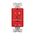 Product Image of Tvss Receptacle, Ig, Led Indicat & Alarm, #14-#10 Awg 20A, 840J, Red, Straight Blade, TRIG5362RDS