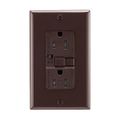 Product Image of Gfci Receptacle, Audible Alarm, Self-Test, #14 -10 Awg 15A 125V, Black, 2-Pole 3-Wire, TRSGFA15BK