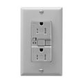Product Image of Gfci Receptacle, Audible Alarm, Self-Test, #14 -10 Awg 15A 125V, Gray, 2-Pole 3-Wire, TRSGFA15GY