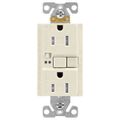 Product Image of Gfci Receptacle, Audible Alarm, Self-Test, #14 -10 Awg 15A 125V, Light Almond, 2-Pole 3-Wire, TRSGFA15LA