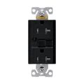 Product Image of Gfci Receptacle, Audible Alarm, Self-Test, #14 -10 Awg 20A 125V, Black, 2-Pole 3-Wire, TRSGFA20BK