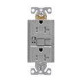 Product Image of Gfci Receptacle, Audible Alarm, Self-Test, #14 -10 Awg 20A 125V, Gray, 2-Pole 3-Wire, TRSGFA20GY