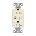 Product Image of Gfci Receptacle, Audible Alarm, Self-Test, #14 -10 Awg 20A 125V, Light Almond, 2-Pole 3-Wire, TRSGFA20LA