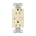 Product Image of Hospital Grade Gfci Receptacle, Self-Test, #14 -10 Awg 15A 125V, Light Almond, 2-Pole 3-Wire, TRSGFH15FLA