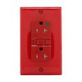 Product Image of Hospital Grade Gfci Receptacle, Self-Test, #14 -10 Awg 20A 125V, Red, 2-Pole 3-Wire, TRSGFH20FRD
