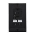 Product Image of Gfci Receptacle, Nightlight, Self-Test, #14 -10 Awg 15A 125V, Black, Night Light, 2-Pole 3-Wire, TRSGFNL15BK