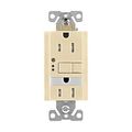Product Image of Gfci Receptacle, Nightlight, Self-Test, #14 -10 Awg 15A 125V, Ivory, Night Light, 2-Pole 3-Wire, TRSGFNL15V