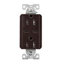 Product Image of Combination Usb Type-C Charger, 15A 5-15R Receptacle, 5A, 125 Vac, Brown, Box, TRUSBC15B-BOX