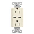 Product Image of Combination Usb Type-C Charger, 15A 5-15R Receptacle, 5A, 125 Vac, Light Almond, Box, TRUSBC15LA-BOX