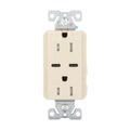Product Image of Combination Usb Type-C Charger, 15A 5-15R Receptacle, 5A, 125 Vac, Ivory, Box, TRUSBC15V-BOX