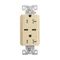 Product Image of Combination Usb Type-C Charger, 20A 5-20R Receptacle, 5A, 125 Vac, Ivory, Box, TRUSBC20V-BOX