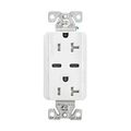 Product Image of Combination Usb Type-C Charger, 20A 5-20R Receptacle, 5A, 125 Vac, White, Box, TRUSBC20W-BOX