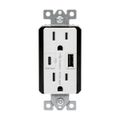 Product Image of Combination Usb Type-Ac Charger With Power Delivery, 15A 5-15R Receptacle, 60W,125Vac, W, TRUSBPDAC15W-BOX