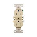 Product Image of Residential Duplex Receptacle, #14-10 Awg 15A 125V, SideAnd Push, Ivory, Weather Resistant, TWR270V