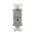 Product Image of Commercial Duplex Receptacle, #14-10 Awg 15A 125V, Back & Side, Gray, Weather Resistant, TWRBR15GY