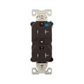 Product Image of Commercial Duplex Receptacle, #14-10 Awg 20A 125V, Back & Side, Brown, Weather Resistant, TWRBR20B