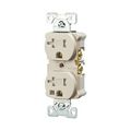 Product Image of Commercial Duplex Receptacle, #14-10 Awg 20A 125V, Back & Side, Ivory, Weather Resistant, TWRBR20V