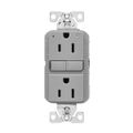 Product Image of Tamper And Weather-Resistant, Self-Test Gfci, 15A, 125V, Gray, Slim Design, TWRGF15GY