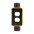 Product Image of Non-Metallic Portable Outlet Box, Extra Depth Feed Through, Yellow, Duplex Receptacle, WD3090F-DDN
