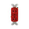 Product Image of Arrow Hart Heavy-Duty Industrial Duplex Receptacle, #14-10 Awg 15A 125V, Red Face Base, Duplex, WDIG5262RD