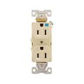 Product Image of Commercial Duplex Receptacle, #14-10 Awg 15A 125V, Back & Side, Ivory, Weather Resistant, WRBR15V