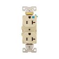 Product Image of Commercial Duplex Receptacle, #14-10 Awg 20A 125V, Back & Side, Ivory, Weather Resistant, WRBR20V