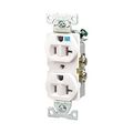 Product Image of Commercial Duplex Receptacle, #14-10 Awg 20A 125V, Back & Side, Weather Resistant, WRBR20W