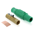 Product Image of 17 Series Female Complete Plug, Detchable, Double Set Screw, Cam-type Connector, Cable Range- 250-350MCM, 570A (Green)